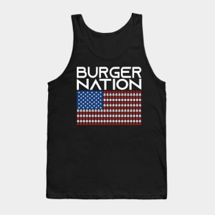 America Burger Usa Us Flag States Nation Tank Top